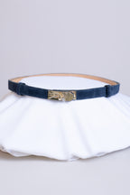 Cinturon azul terciopelo ajustable