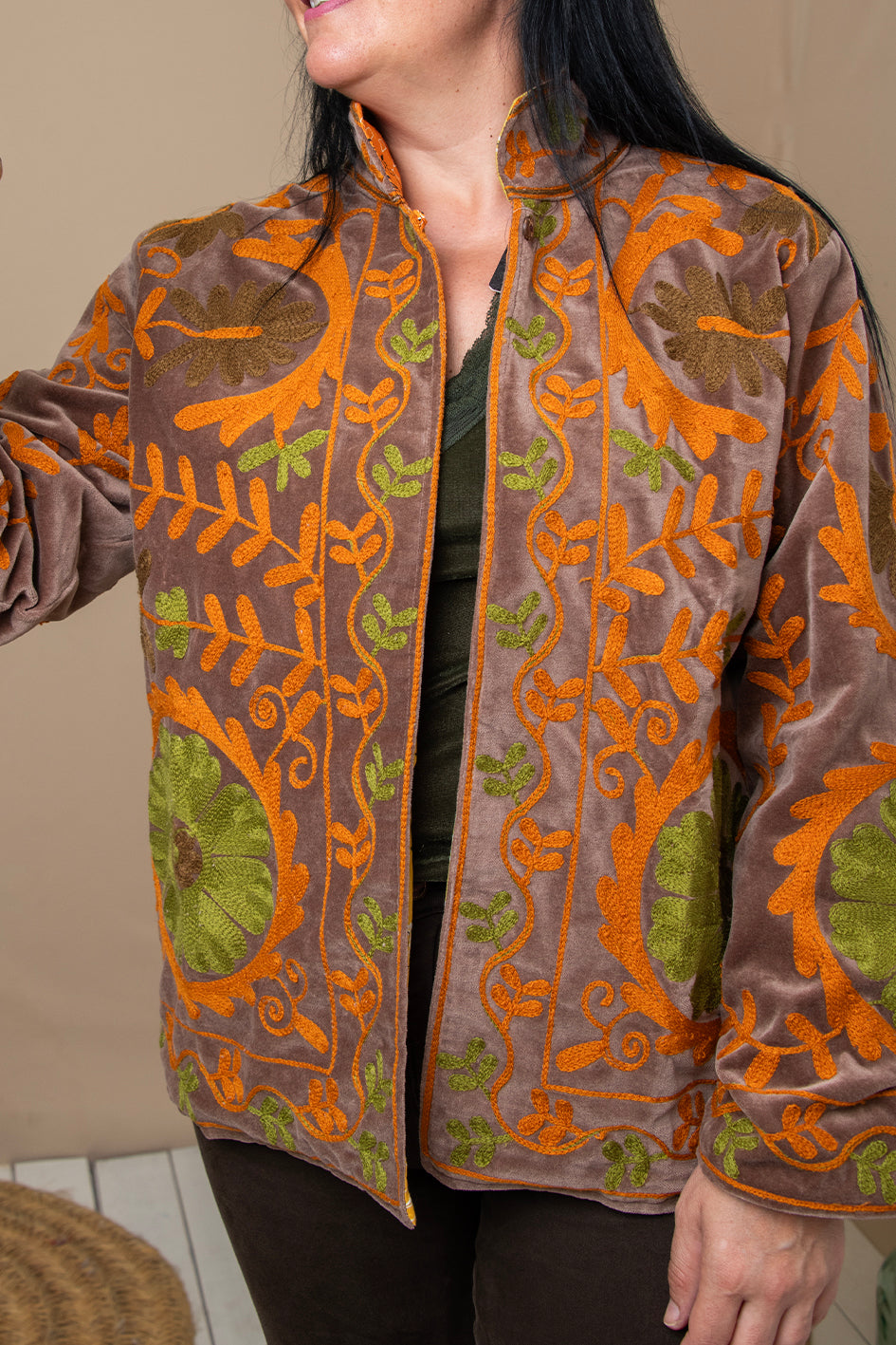 Chaqueta de Terciopelo Bordada