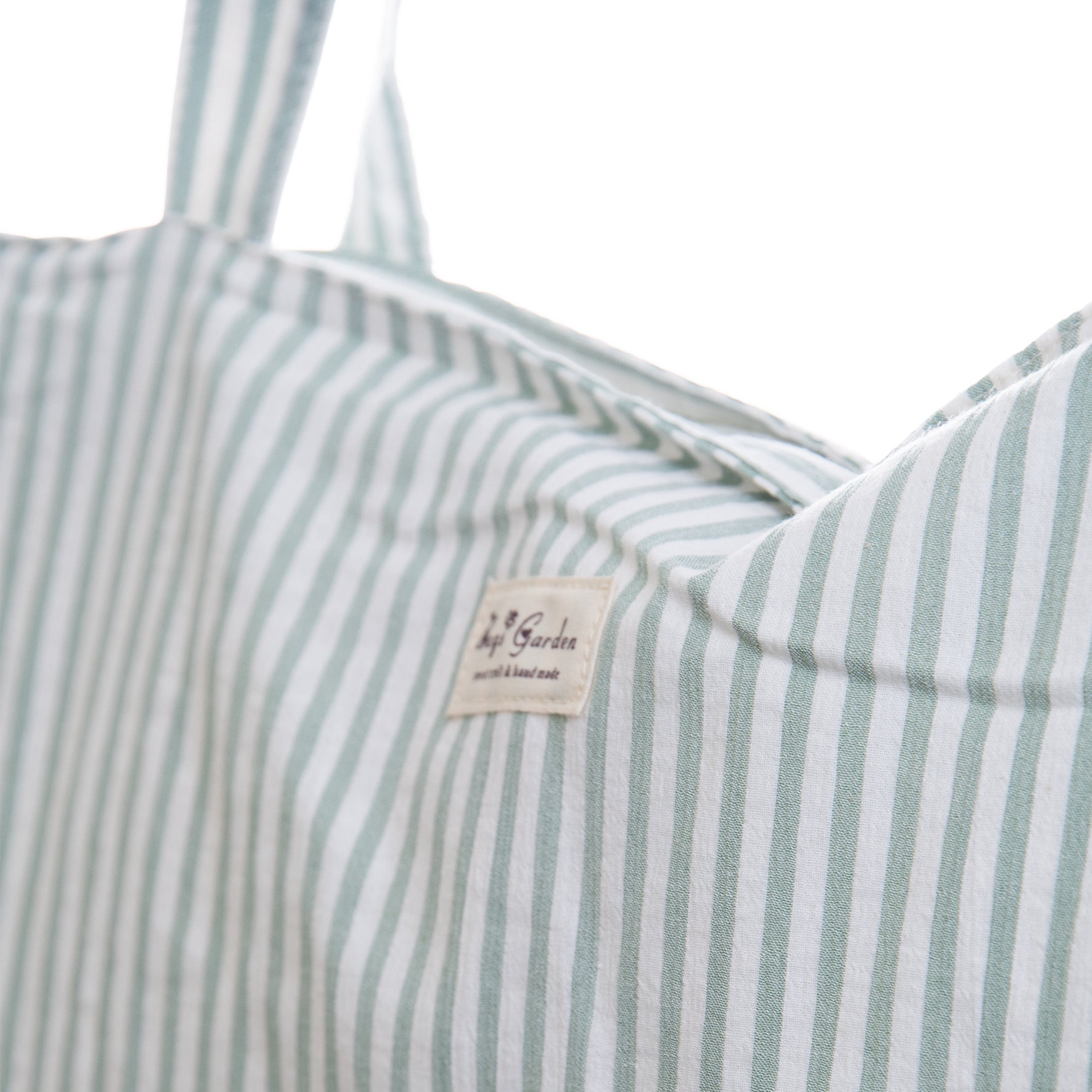 Tote Bag Rayas Verde agua y Blanco – Playa y Verano