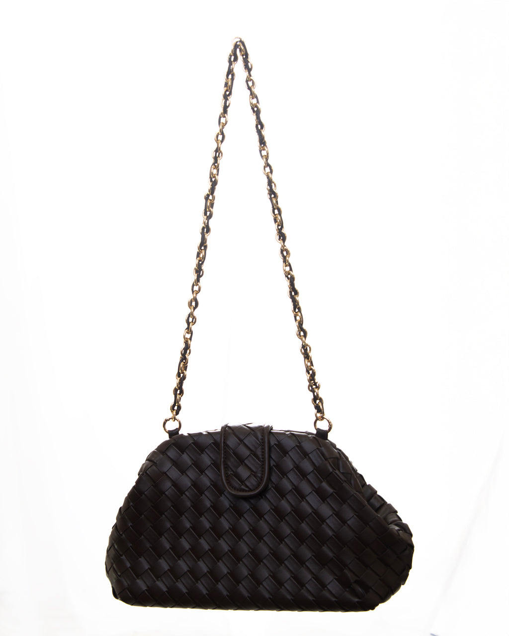 Bolso trenzado marrón chocolate