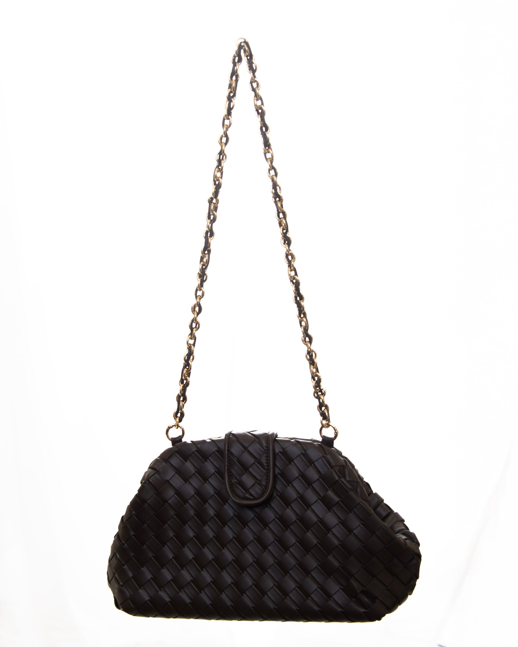 Bolso trenzado marrón chocolate