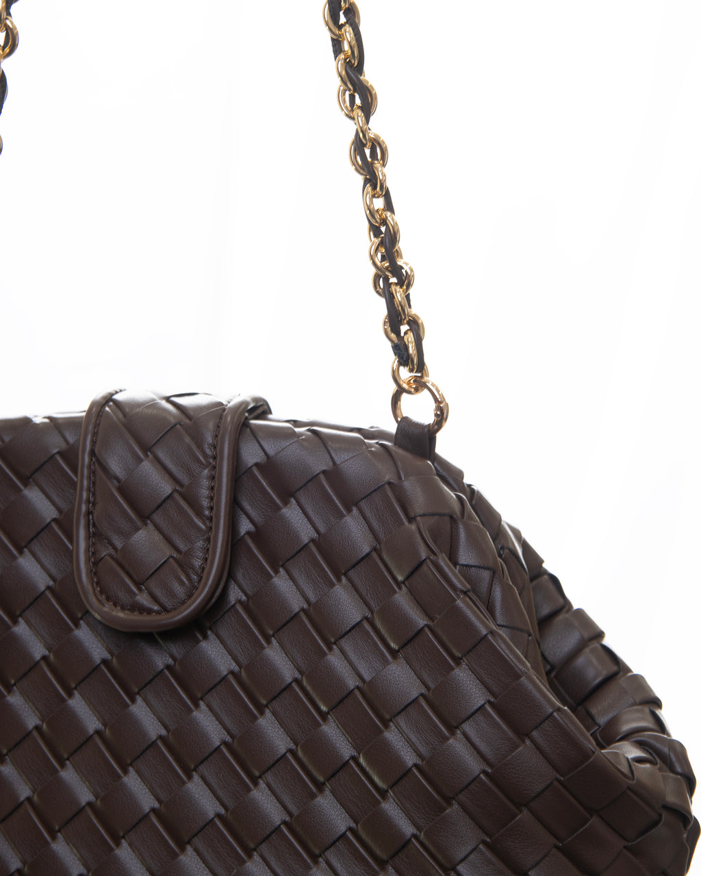 Bolso trenzado marrón chocolate