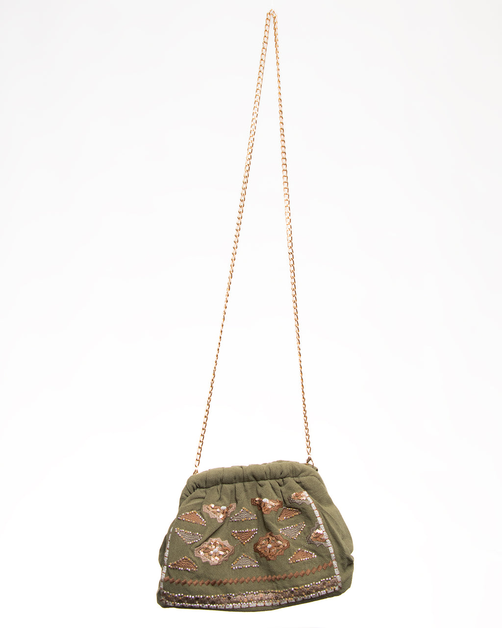 Bolso Bordado con Cadena Dorada