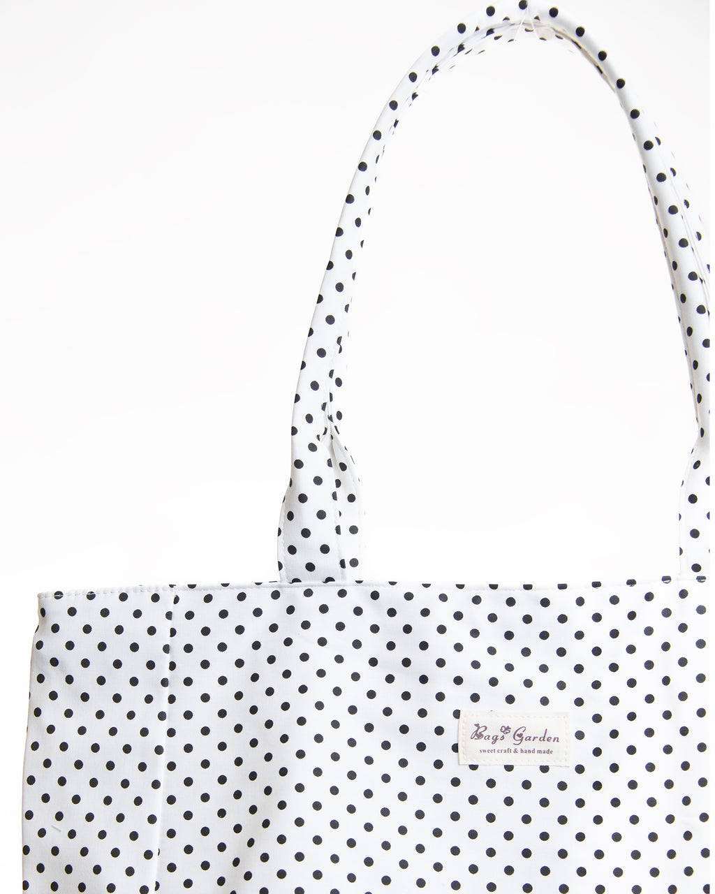 Bolso Shopper blanco con Lunares en Negro