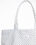 Bolso Shopper blanco con Lunares en Negro