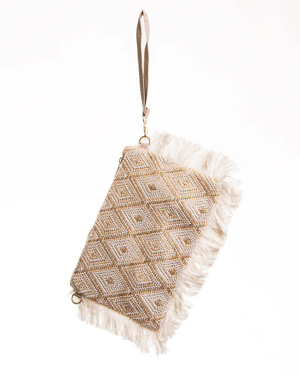 Clutch Boho Geométrico con Flecos