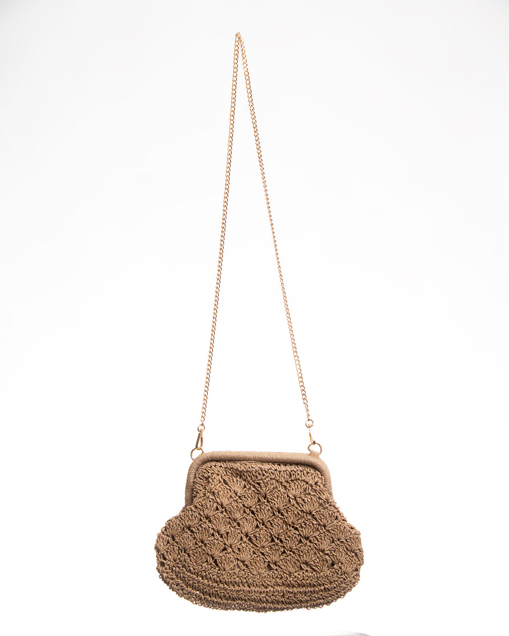 Bolso Crochet con Cadena Dorada