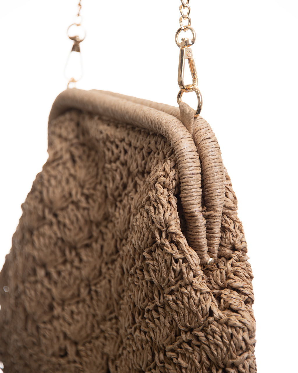 Bolso Crochet con Cadena Dorada