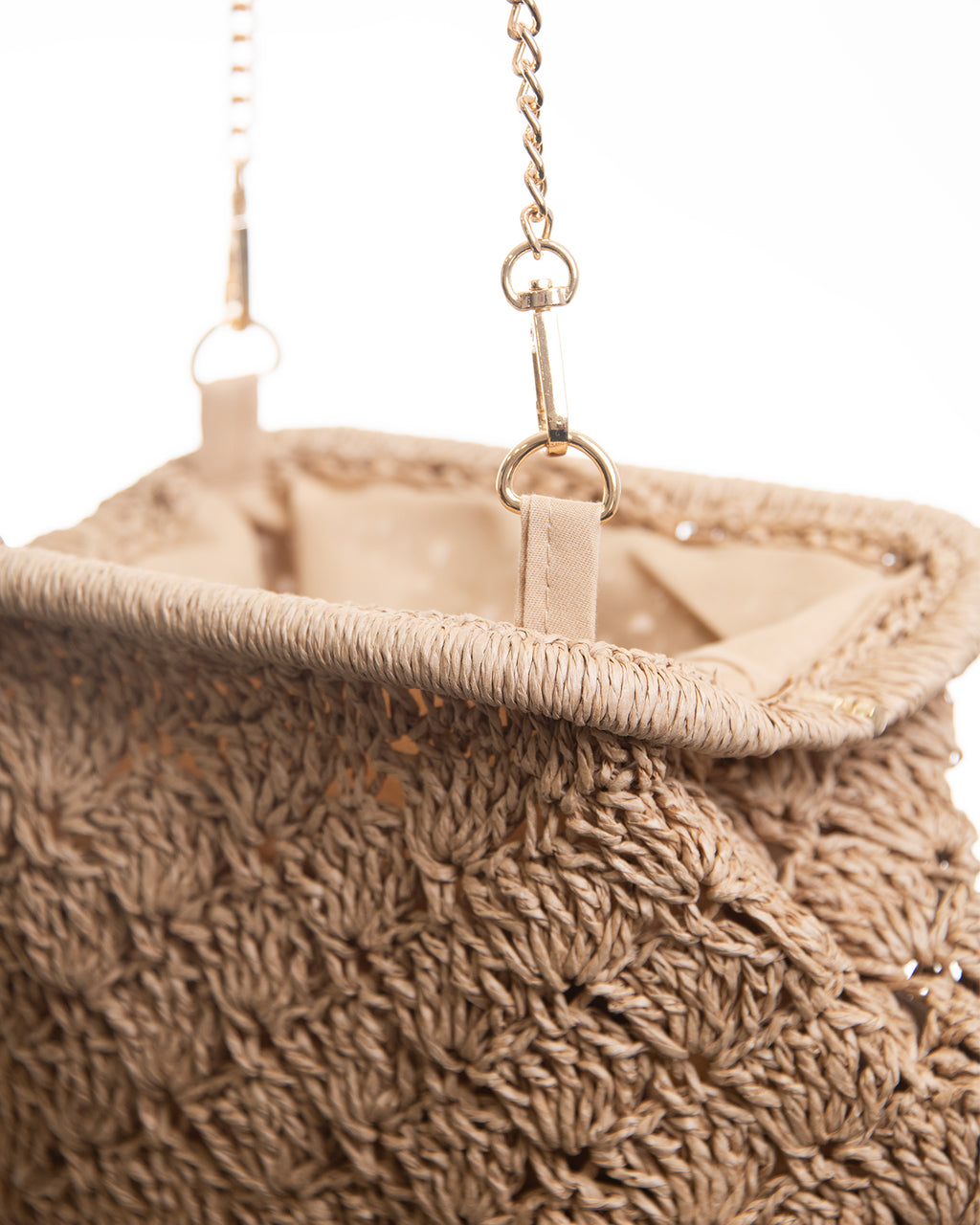Bolso Crochet con Cadena Dorada