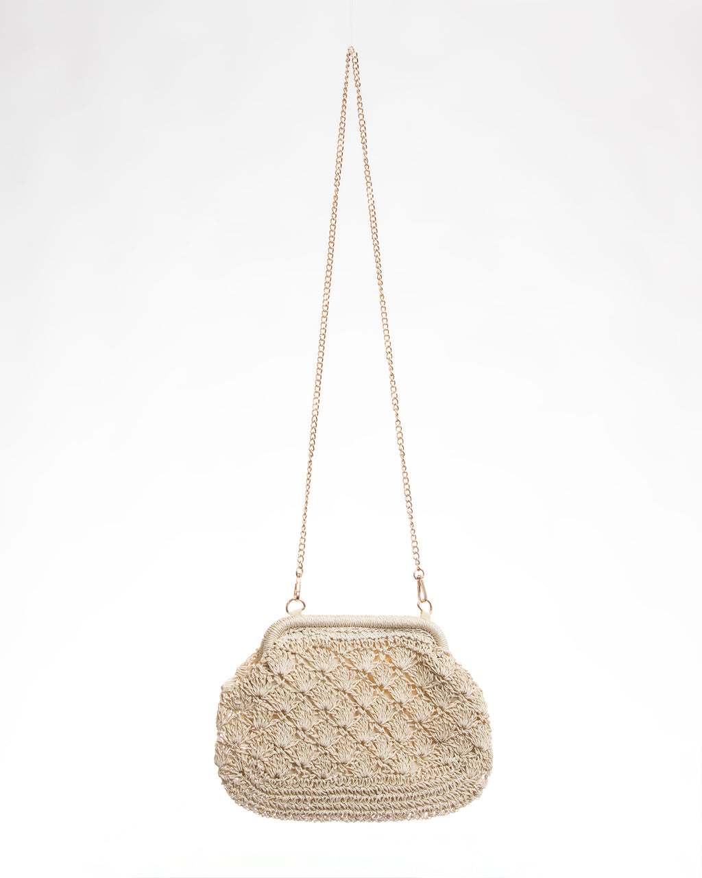 Bolso Crochet con Cadena Dorada