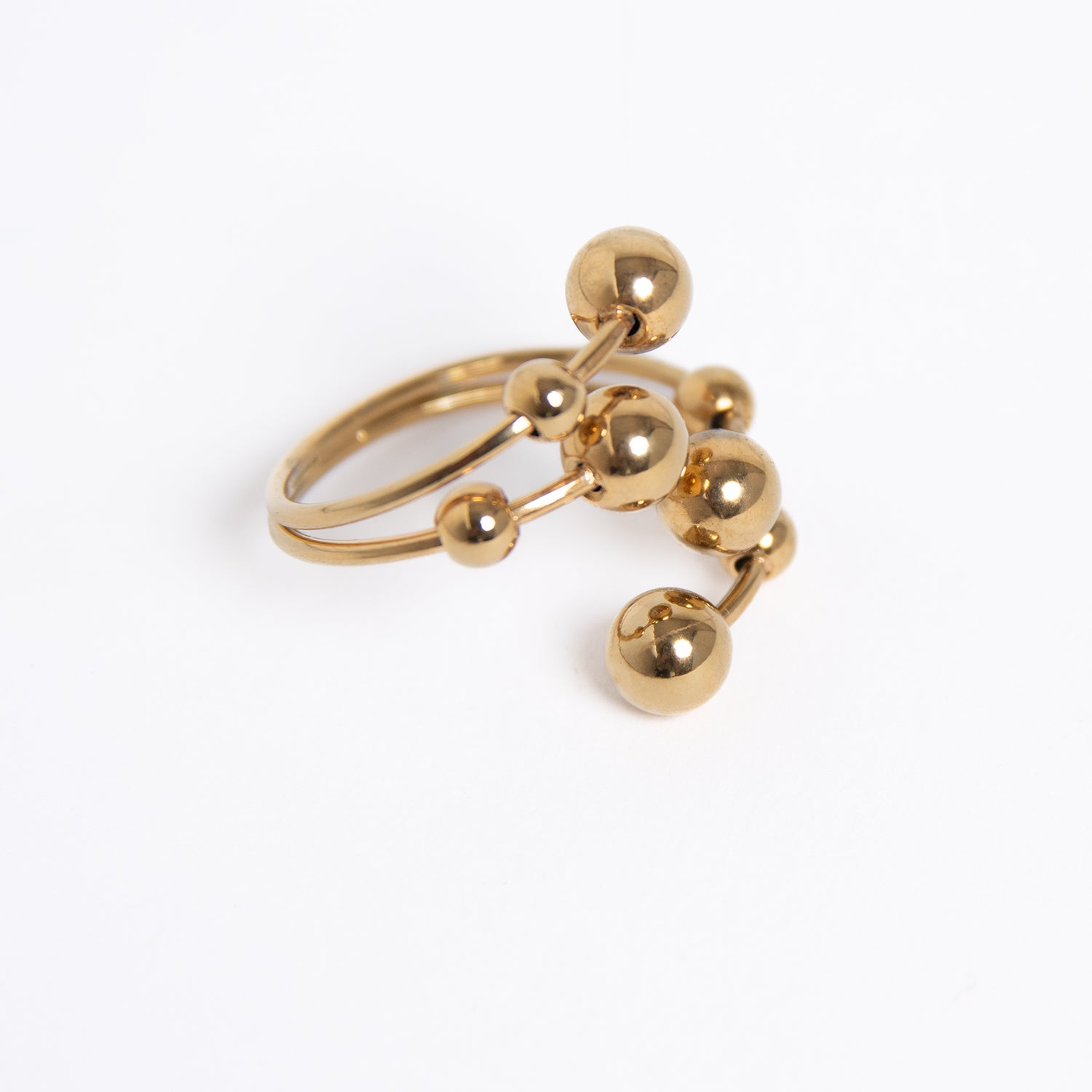 Anillo Dorado Esferas