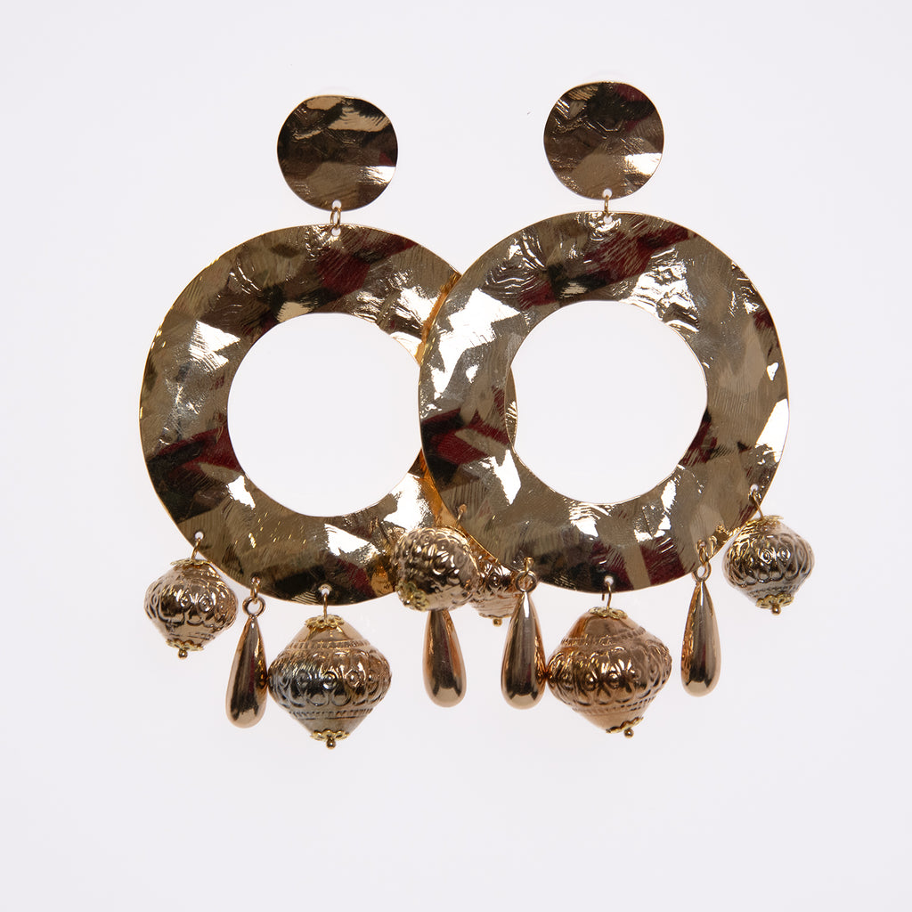 Pendientes dorados circular