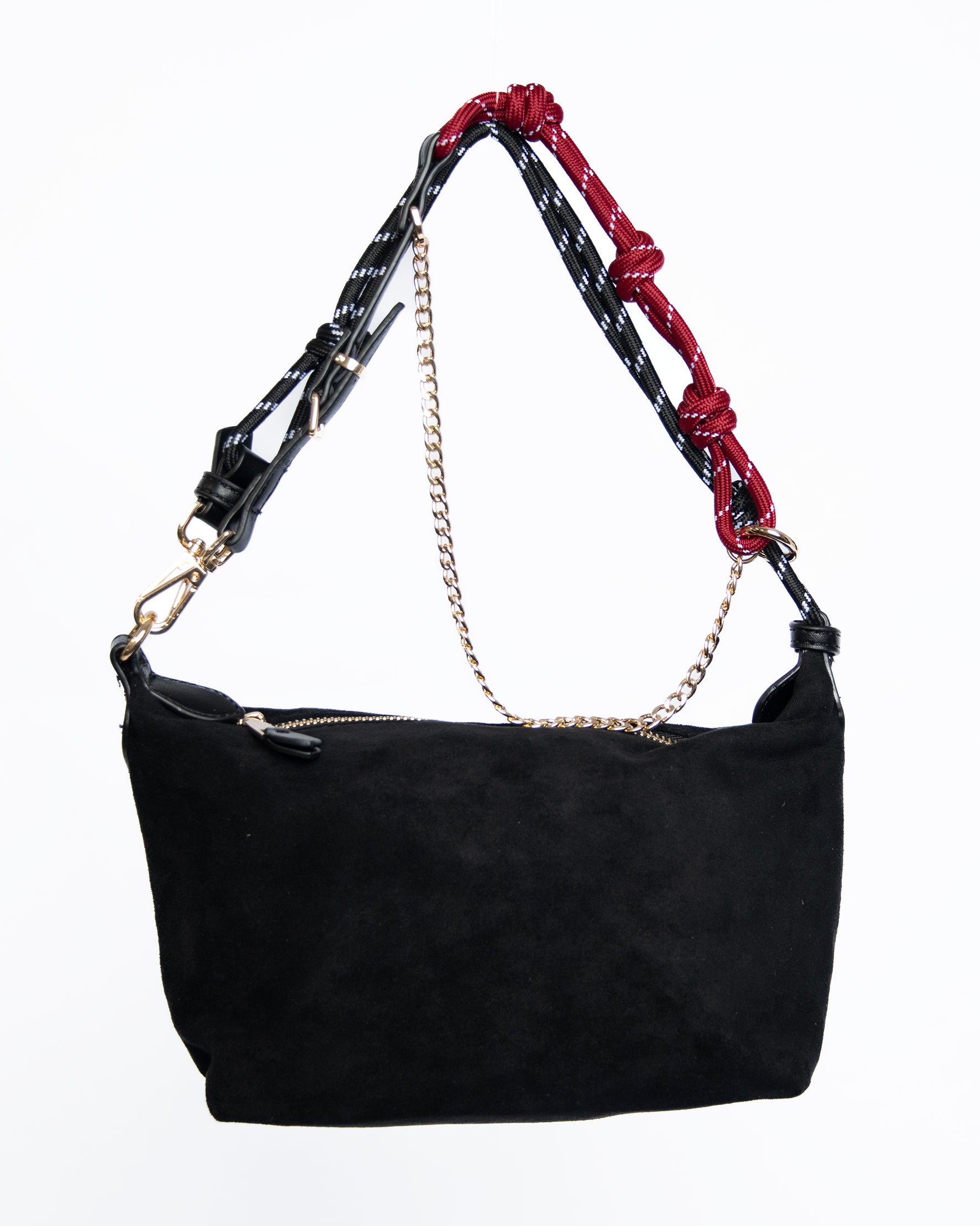 Bolso de hombro con asa combinada y cadena