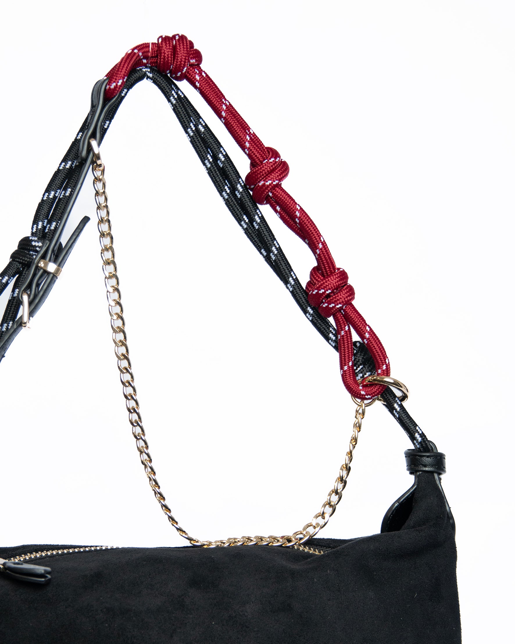 Bolso de hombro con asa combinada y cadena