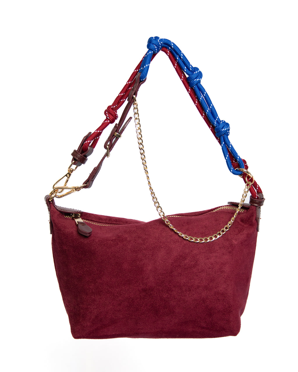 Bolso de hombro con asa combinada y cadena