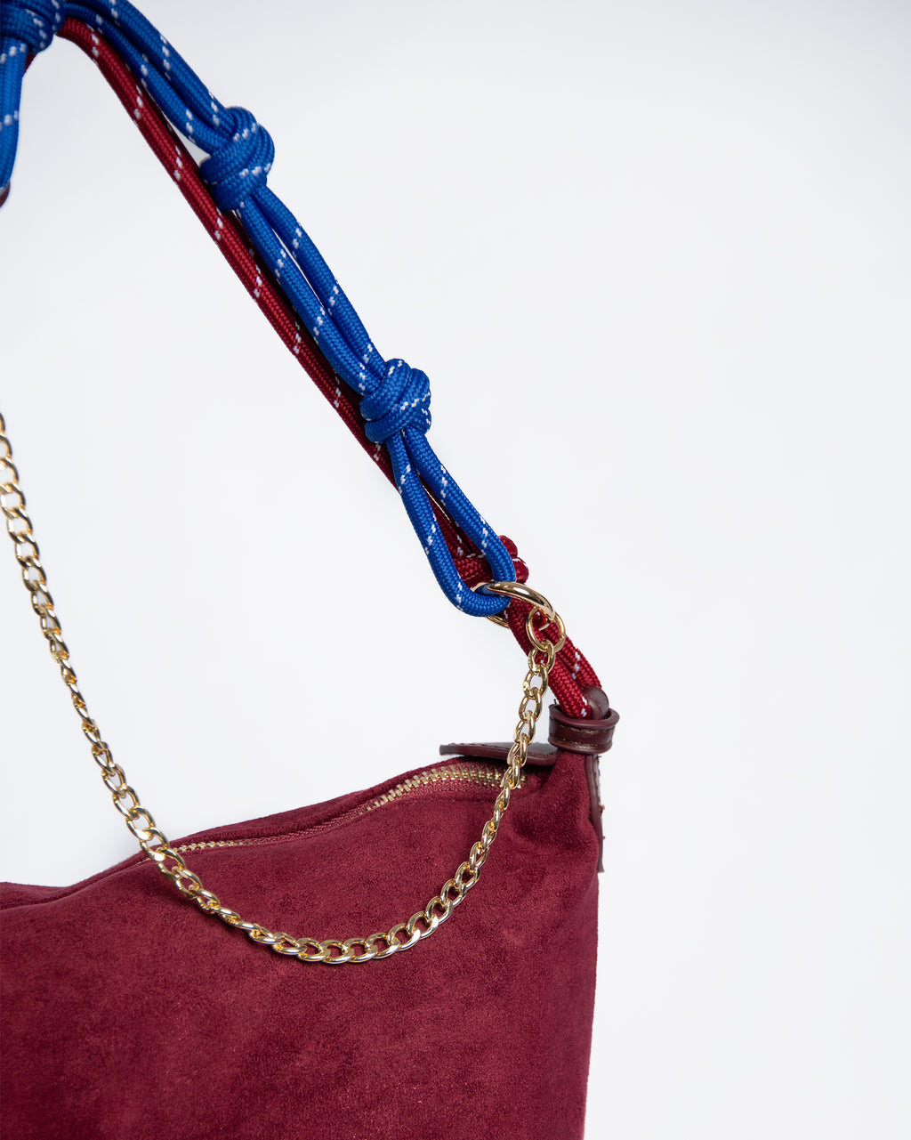 Bolso de hombro con asa combinada y cadena