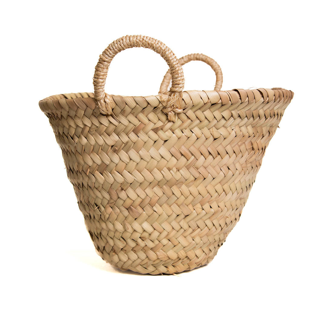 Cesta de palma natural tejida a mano MINI