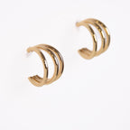 Pendientes aro triple dorados