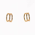 Pendientes aro triple dorados