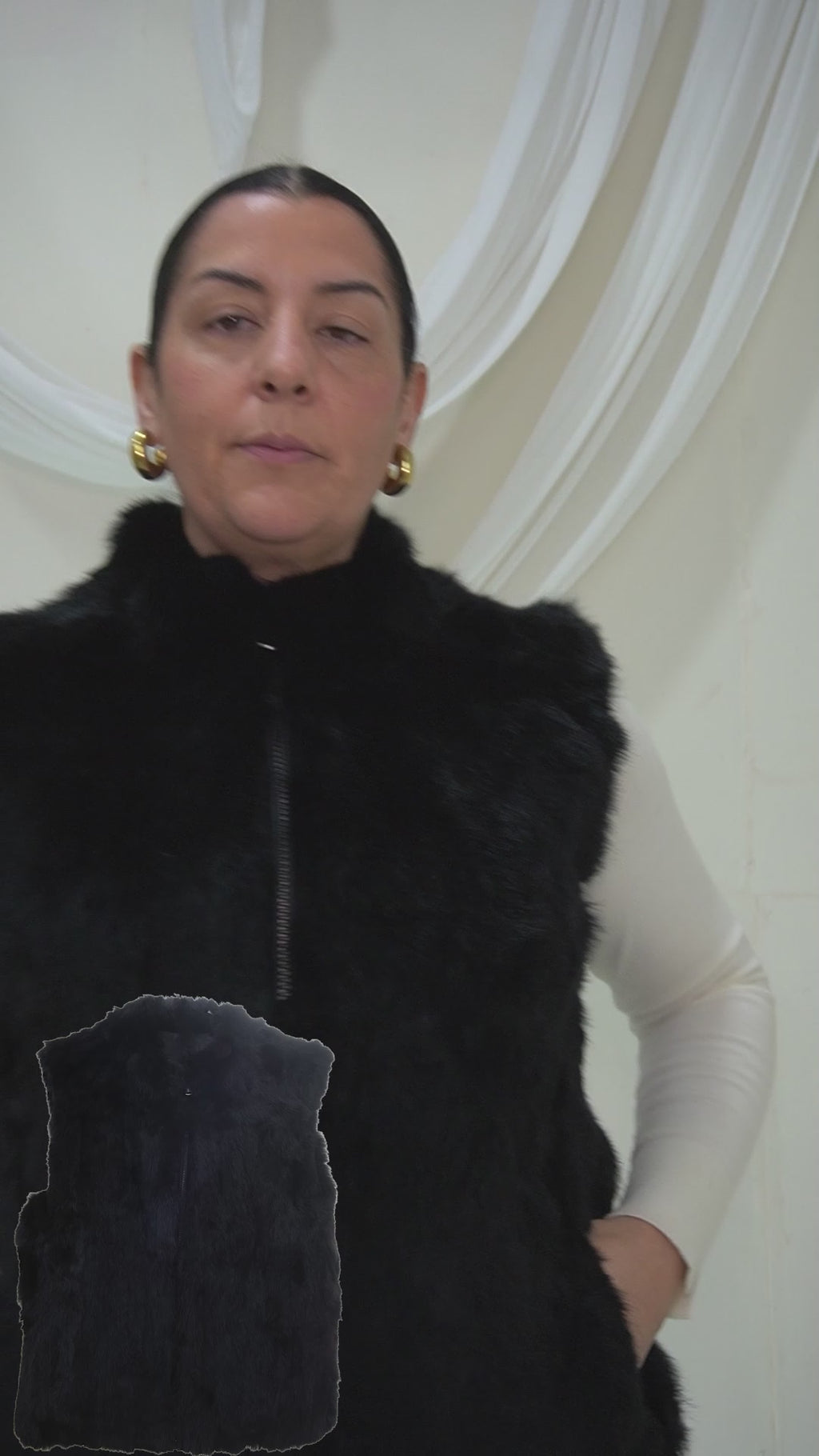 Chaleco de pelo Negro