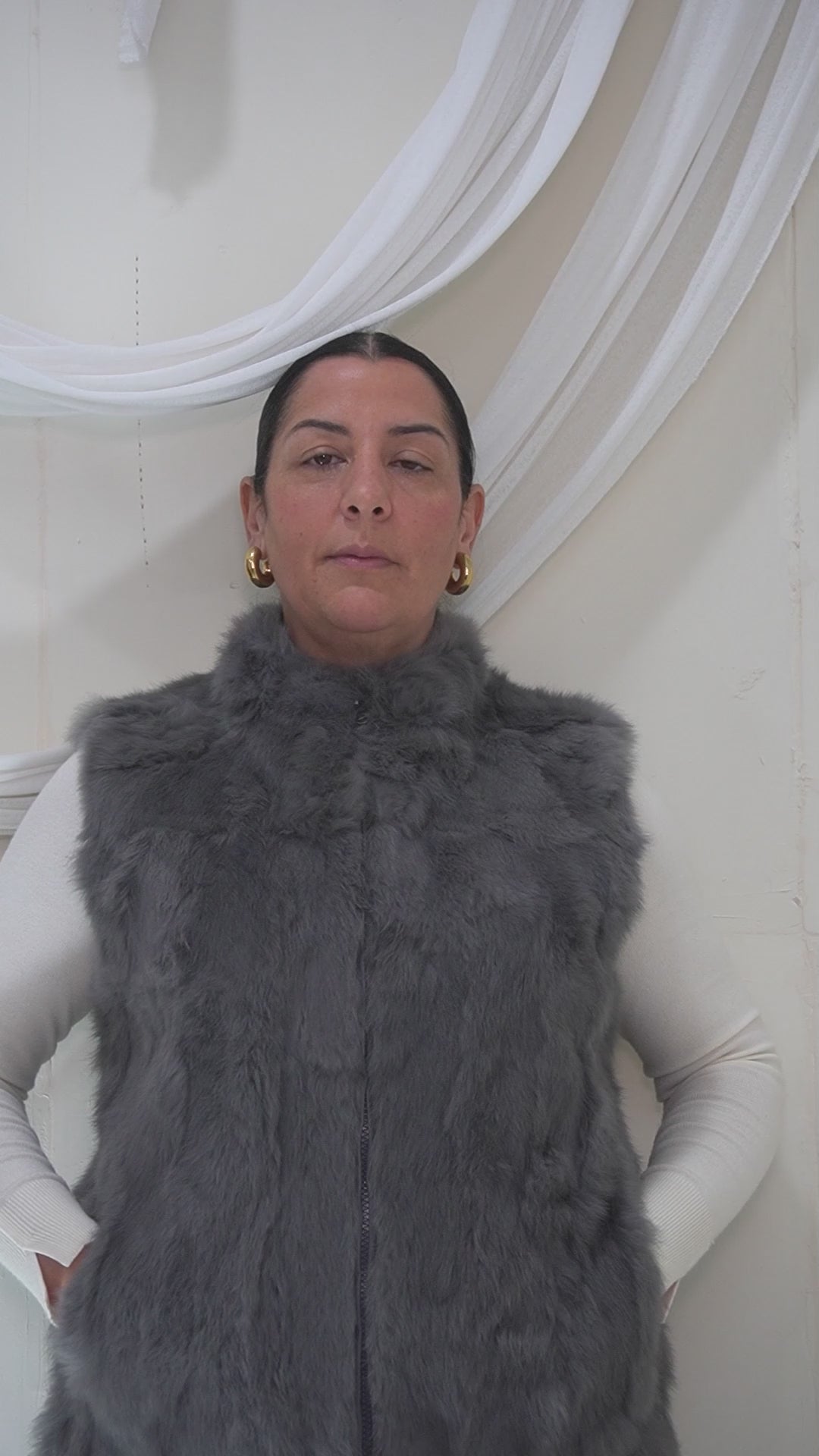 Chaleco de pelo Gris