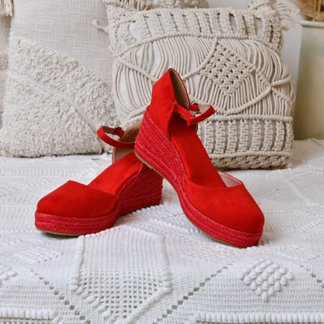 Zapato tacón esparto